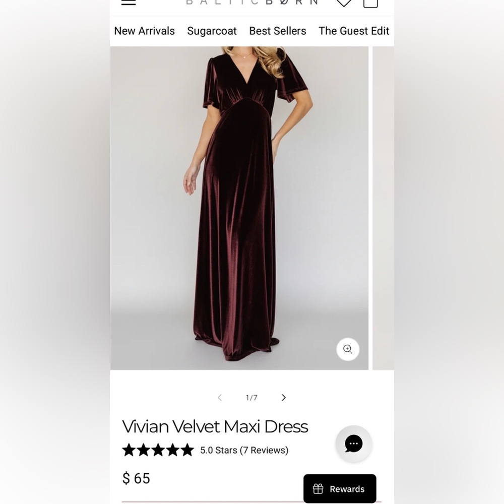 NWT Vivian Velvet Maxi Dress from Baltic Born - Clove,  XL